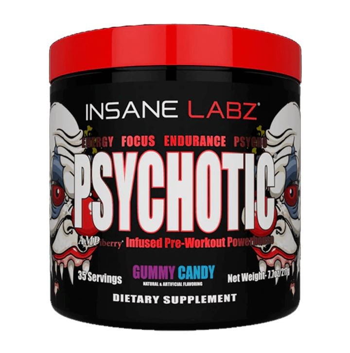 Insane Labz Psychotic High Stimulant Pre Workout Powder Gummy Candy (217g)
