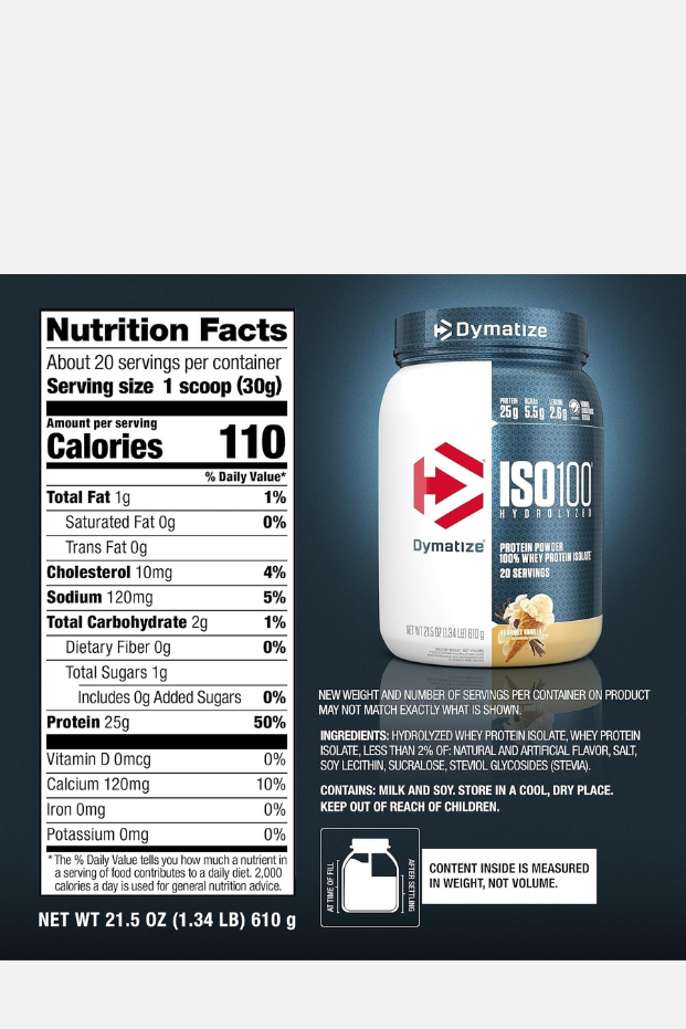 Dymatize ISO 100 20 Serving Gourmet Vanilla 610 Gm
