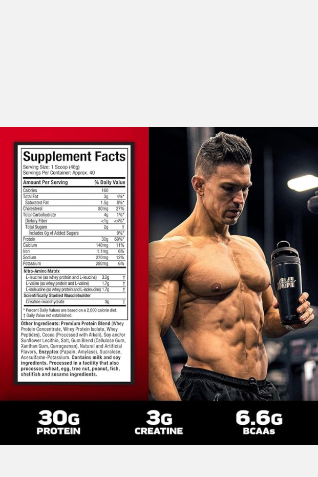 Muscletech NitroTech Whey Protein- 30gm Protein, 3gm Creatine & 6.6gm BCAAs, Milk Chocolate Flavor, 4.00 lbs