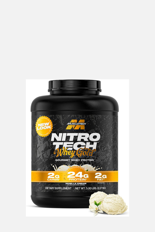 Muscletech Nitro-Tech 100% Whey Gold Ultra-Pure Whey Protein Isolate, French Vanilla Cream 5.00 lbs