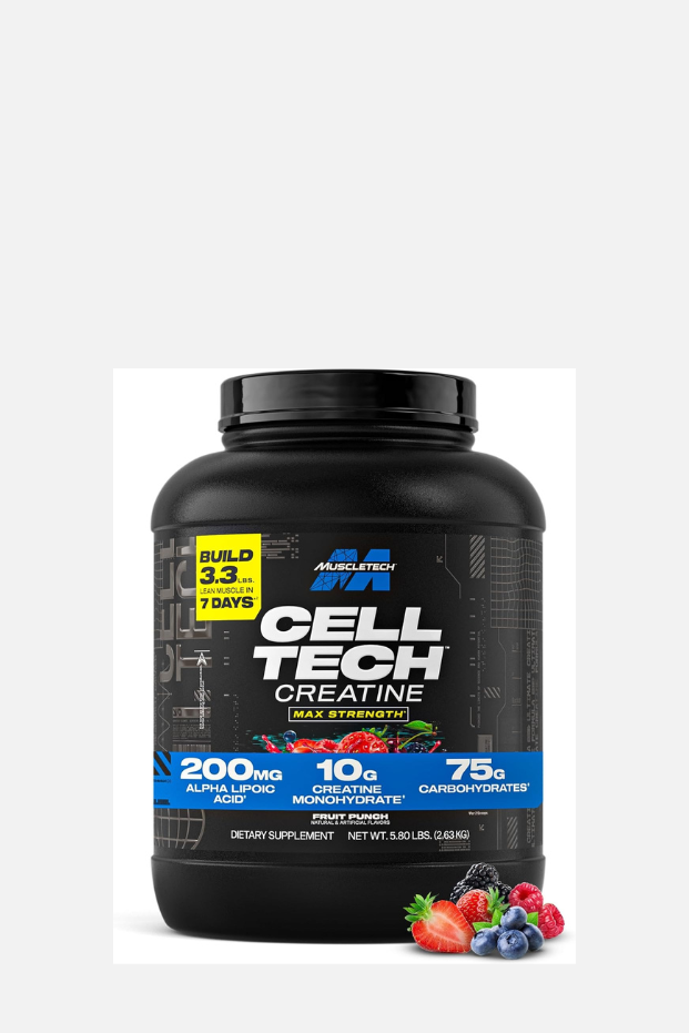 MuscleTech Cell Tech Creatine Research-Backed Muscle Builder for Faster Muscle Growth, Enhance Strength Performance & Improve Recovery Post-Workout Recovery Drink for Men & Women, Fruit Punch 6.00 lbs