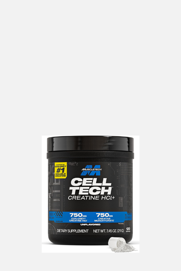 MuscleTech Cell-Tech Creactor Creatine HCl and Free-Acid Creatine Increase Muscle Building, Boost Strength, Unflavored 120 Serving