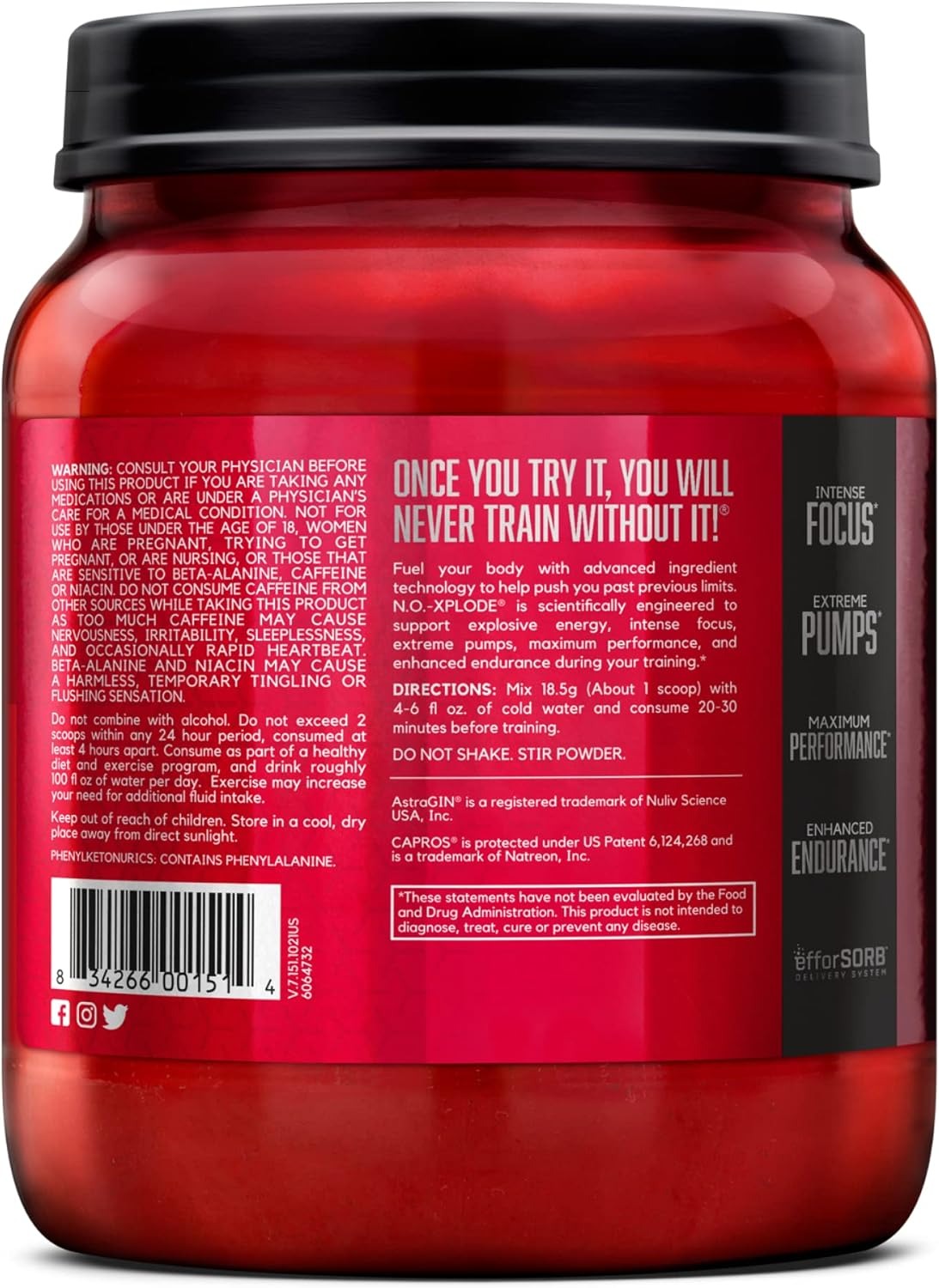 BSN N.O. Xplode Fruit Punch 2.45lb